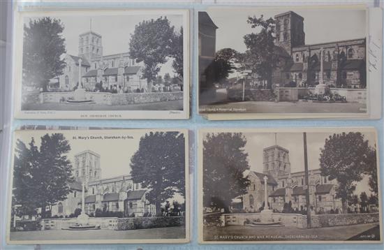 Shoreham Airport and New Shoreham Church. An album of 120 postcards,